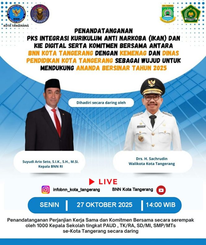 “Sumpah Seribu Kepala Sekolah: Tangerang Tanamkan Nilai Anti Narkoba ke Jantung Kurikulum Pendidikan”