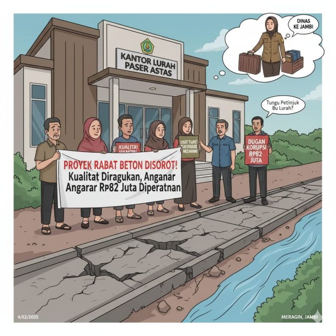 
					Mendadak ke Jambi, Lurah Absen Saat Warga RT 15 Protes Proyek Rabat Beton
