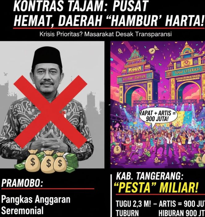 
					Prabowo Minta Diet Anggaran, Pemkab Tangerang Justru ‘Pesta’ Tugu dan Hiburan Miliaran Rupiah