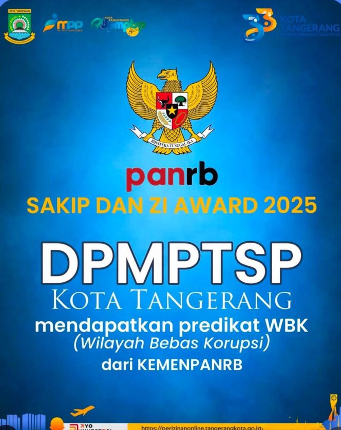 
					HUT ke – 33, DPMPTSP Kota Tangerang Raih Predikat Wilayah Bebas dari Korupsi (WBK)
