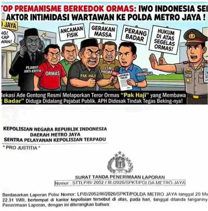 
					IWO I Kabupaten Bekasi Resmi Laporkan Dugaan Intimidasi dan Ancaman Ke Polda Metro Jaya