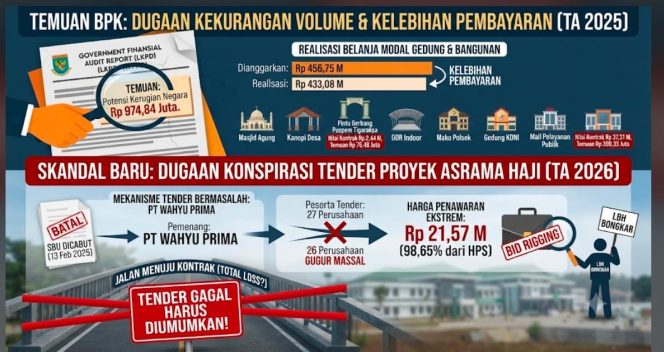 
					Borok Bertumpuk Dinas TRB Kabupaten Tangerang: Dari Temuan Audit BPK Hingga Skandal Tender Asrama Haji Rp22 Miliar