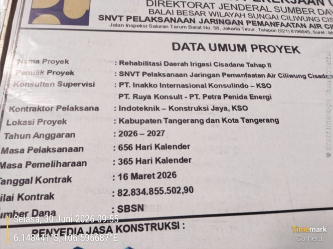 
					Diduga Gunakan “Batu Meteor”, Proyek Irigasi Rp82,8 M di Tangerang Asal Jadi