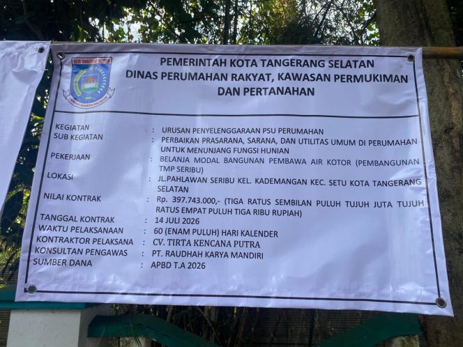 
					Proyek TMP Seribu Tangsel Rp397 Juta Diduga Asal-Asalan: U-Ditch Miring, Pekerja Abai K3, LSM Desak APH Turun Tangan