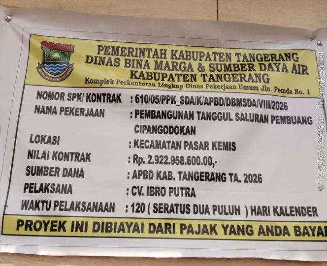 
					Proyek Tanggul Rp2,9 Miliar di Pasar Kemis Retak-Retak, Kabid SDA DBMSDA Membisu